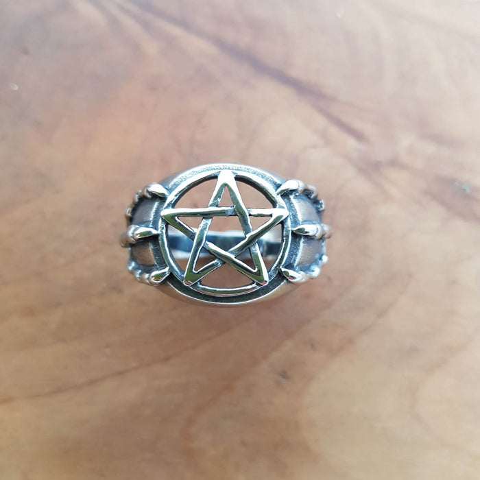Chunky Pentacle Ring (assorted large sizes. stainless steel)
