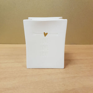 Love Love Love Porcelain Tealight Bag (approx. 8x10x6cm)