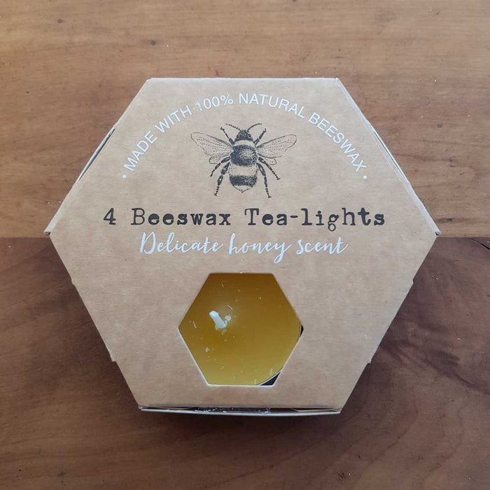 Beeswax Tealights Delicate Honey Scent (Pack of 4)