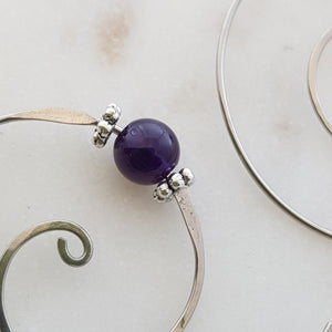 Amethyst Spiral Earrings