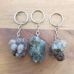 Lodolite Quartz Natural Point Keyring (assorted)