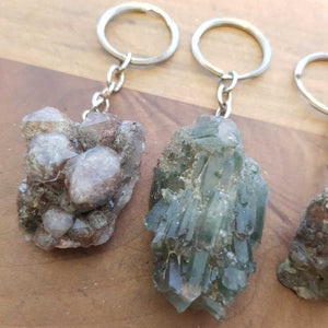 Lodolite Quartz Natural Point Keyring (assorted)