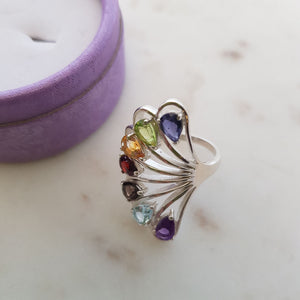 Chakra 7 Stone Ring