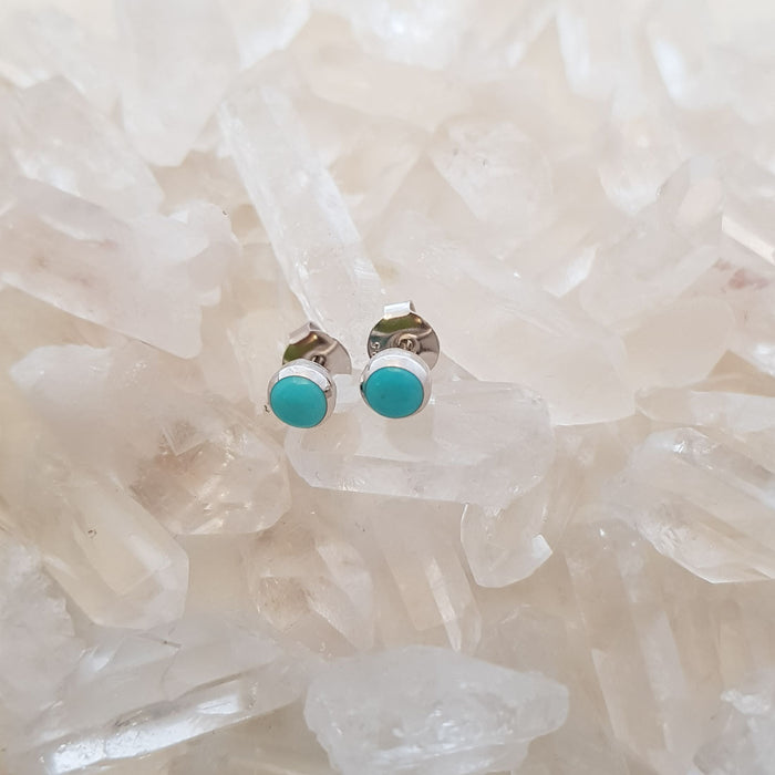 Turquoise Stud Earrings (North American. sterling silver)