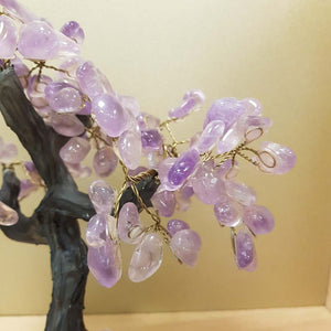 Amethyst Tree on Amethyst Cluster (approx. 28x24x15cm)