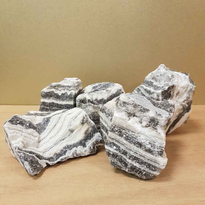 Zebra Calcite Rough Rock (assorted. approx. 6-8.2x6.4-9.2x3-5.6cm)