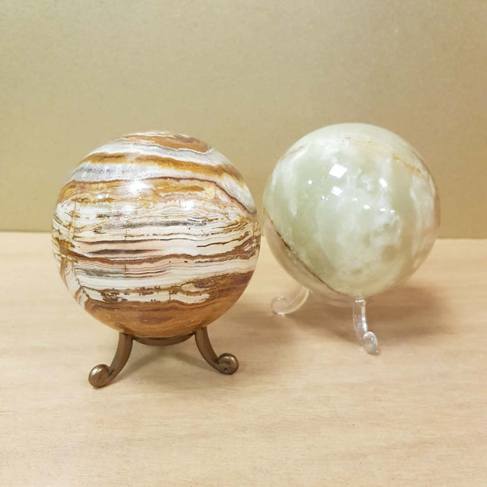 Banded Calcite aka Marble Onyx Sphere (assorted. approx. 7.3-7.5 diameter)