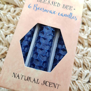 Blue Blessed Bee Beeswax Candles (Peace approx. 10x1cm each)