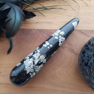 Luxullianite (a combination of granite, quartz, mica, tourmaline, feldspar) Massage Wand 