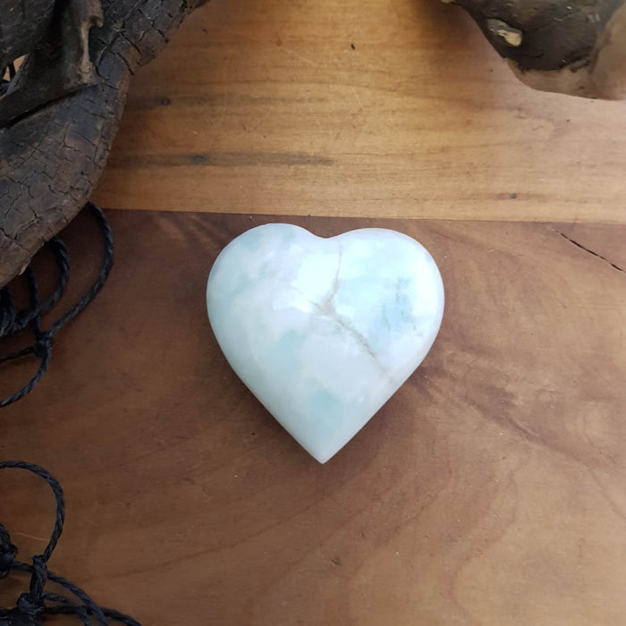 Caribbean Blue Calcite Heart (approx. 4.5x4.5cm)