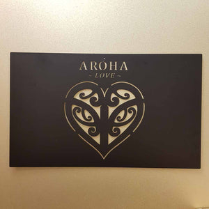 Aroha Cut Out Black Wall Art