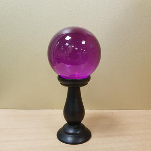 Purple Crystal Ball & Stand (glass. approx. 9x9x18cm)