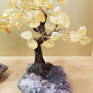 Citrine (heat treated) Tree on Amethyst Cluster