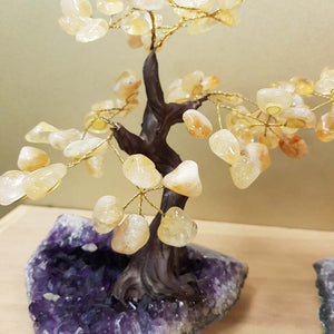 Citrine (heat treated) Tree on Amethyst Cluster