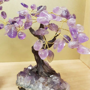 Amethyst Tree on Amethyst Cluster 