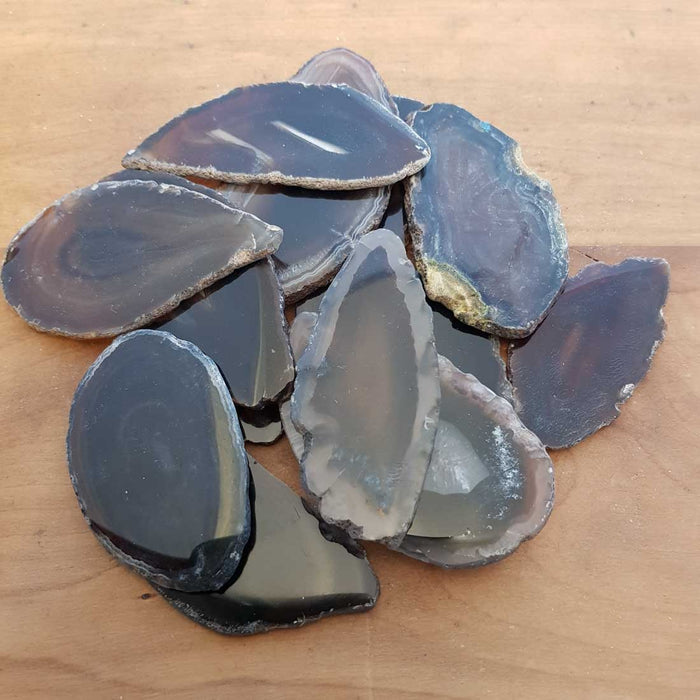 Black Agate Slice (assorted. approx. 6-8x3-4cm)