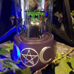 Triple Moon Cauldron Backflow Burner with LED lights