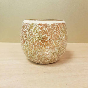 Gold Mosaic Candle Holder 