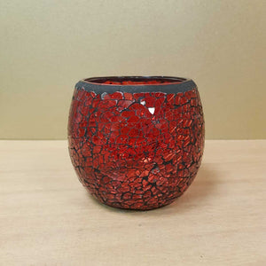 Red Mosaic Candle Holder