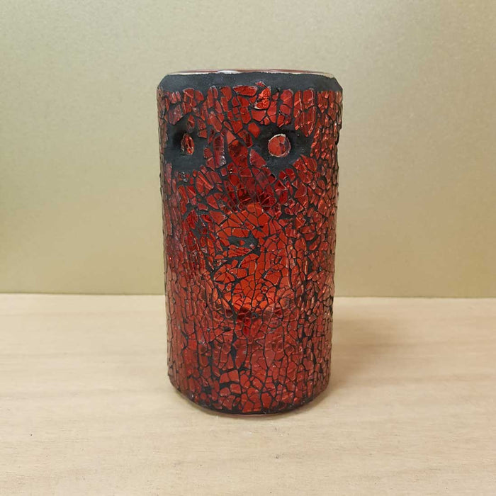 Red Mosaic Pillar Oil Burner (approx. 8x14.5cm)