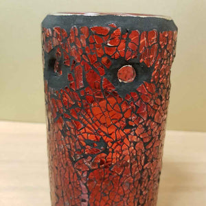 Red Mosaic Pillar Oil Burner (approx. 8x14.5cm)