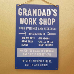 Grandad's Work Shop Wall Art (metal. approx. 30x20cm)