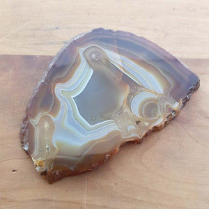 Natural Agate Polished Slice (approx. 9.5x13x1cm)