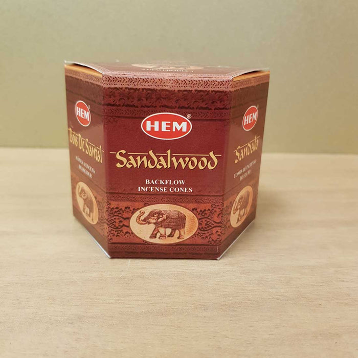 Sandalwood Backflow Incense Cones (Hem. pack of 40 cones)
