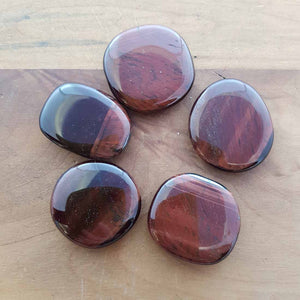 Red Tiger's Eye Flat Stone