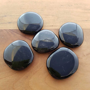 Silver Sheen Obsidian Flat Stone (assorted. approx. 3-4x3.5cm)