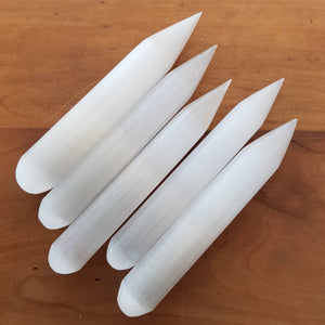 Selenite Pencil Wand (assorted. approx. 14x2cm)