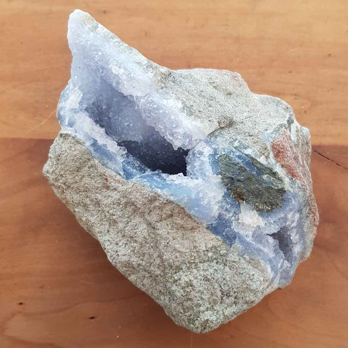 Blue Lace Agate Geode Specimen (approx. 14x10x6cm)