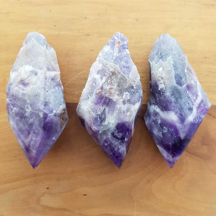Chevron Amethyst Partially Polished Point from Zambia (assorted. approx. 12x4.5-5x3.5-4.5cm)