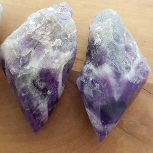Chevron Amethyst Partially Polished Point from Zambia