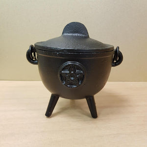 Pentacle Incense Cauldron (cast iron. approx. 14x11x13cm)