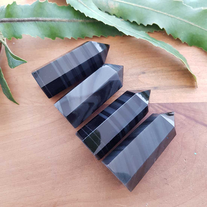 Banded Obsidian Polished Point (assorted. approx. 6x2x2.5cm)