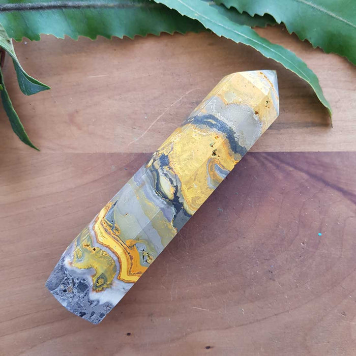 Bumble Bee Jasper Polished Point (approx. 13x3x2.5cm)
