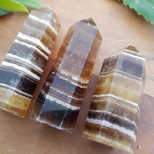 Golden Fluorite Banded Point from China