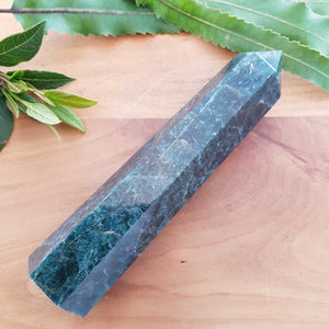 Green/Blue Apatite Polished Point (approx. 18x4.5x4cm)