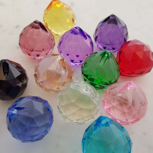 Colourful Glass Prism for Creating Hanging Prisms (assorted colours. approx. 3cm diameter)