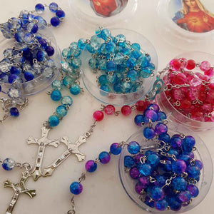 Glass Rosary Beads (assorted colours)