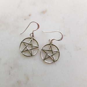 Pentacle Earrings (sterling silver)