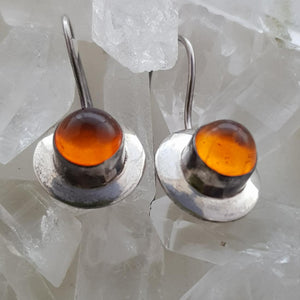 Amber Earrings (sterling silver)