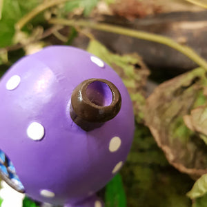 Purple Smoking Toadstool Incense Cone Holder