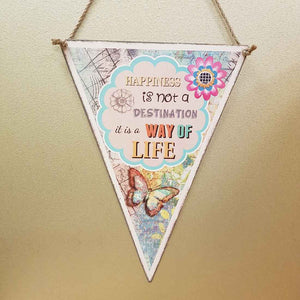 Happiness Triangle Wall Hanger (.approx.23x30cm)