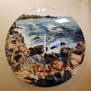 Landscape Round Glass Clock (approx. 38x38cm)