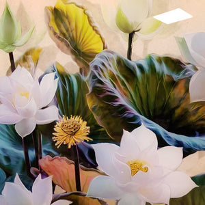 Lotus Flowers Glass Print (approx. 60x40cm)
