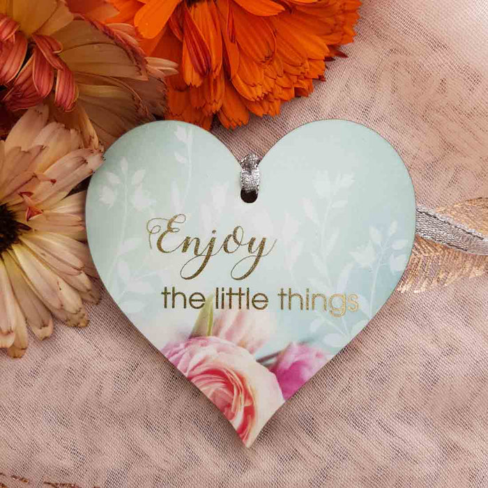 Enjoy The Little Things Hanging Heart (approx. 8x8cm)
