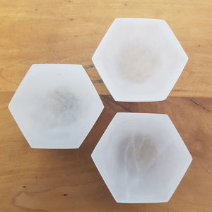 Selenite Hexagonal Dish 