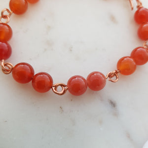 Carnelian Bracelet with Copper Links Hand Crafted in Aotearoa New Zealand (assorted)